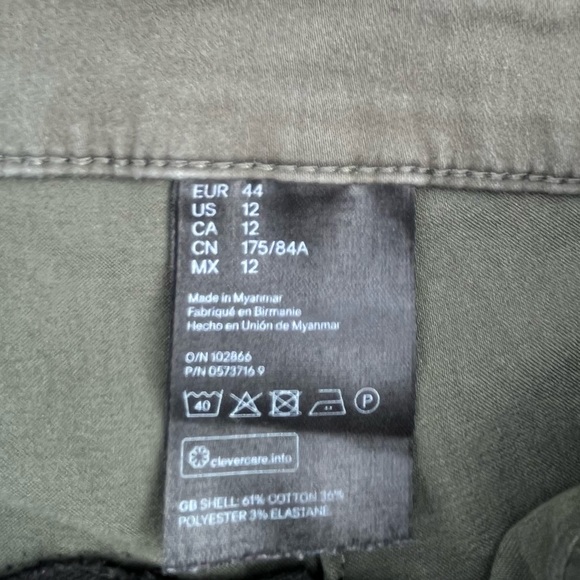 H&M OLIVE GREEN CASUAL PANTS WOMENS LARGE   BOHEMIAN SKATER VIBE - Picture 4 of 6